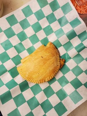 Jamaican Beef Patty  at Eliza's Vegan Café in Florence