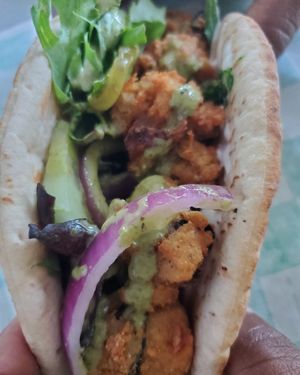 Chickpea Pita at Eliza's Vegan Café in Florence