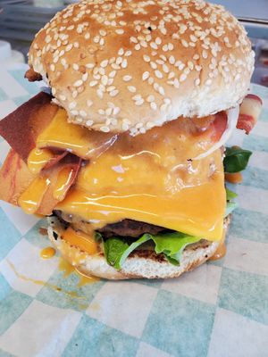 Bacon Cheeseburger at Eliza's Vegan Café in Florence