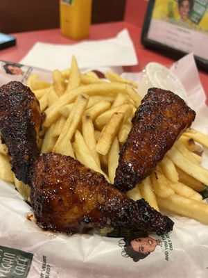 BBQ Wings Plate  at Eliza's Vegan Café in Florence