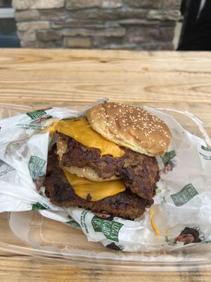 Triple cheeseburger  at Eliza's Vegan Café in Florence