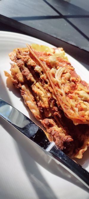 Lasagna at Eliza's Vegan Café in Florence