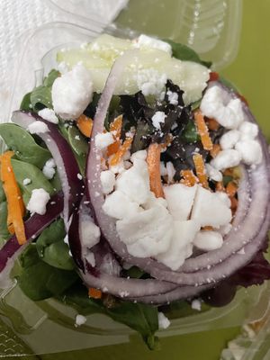 Greek salad  at Eliza's Vegan Café in Florence