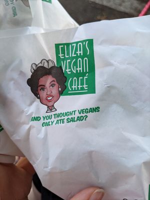 Love their logo at Eliza's Vegan Café in Florence