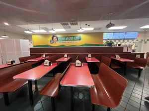 Inside the cafe at Eliza's Vegan Café in Florence