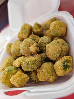 Fried Okra at Eliza's Vegan Café in Florence