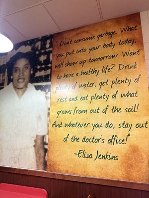 ✊🏽  at Eliza's Vegan Café in Florence