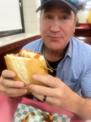 Look how big that sammich is!   at Eliza's Vegan Café in Florence