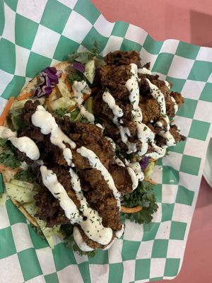 Oyster Mushroom Pita  at Eliza's Vegan Café in Florence