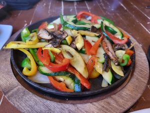 Grilled vegetables for fajitas at Iron Cactus in San Antonio