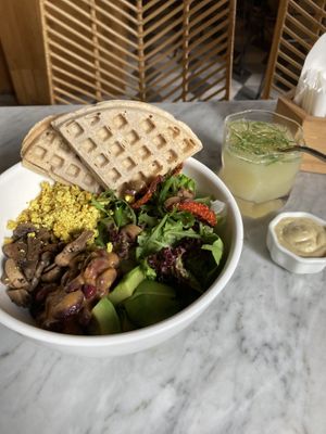 The cure protein bowl + homemade lemonade   at The Cure Bali in Kuta