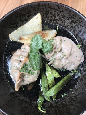 Dumplings with fermented tofu at Kasvio in Utrecht