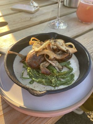 2021 4th course: mushrooms in sour cream at Kasvio in Utrecht