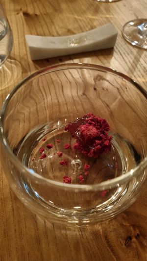 Kombuchasnoepje met gevriesdroogde frambozen at Kasvio in Utrecht