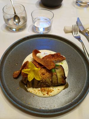 Eggplant with black beans at Kasvio in Utrecht