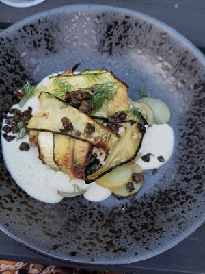 This was my favorite. Tofu covered in courgette at Kasvio in Utrecht