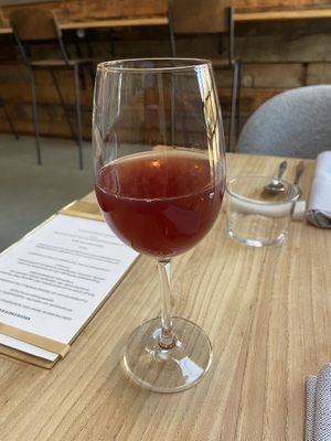 Kombucha from the wood of blueberry plants (cassishout), thyme and ceylon tea. It’s soft and flavoursome  at Kasvio in Utrecht