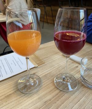 Kombucha with carrot and red beets: both tasty, but more sour than the other 2 kombuchas  at Kasvio in Utrecht