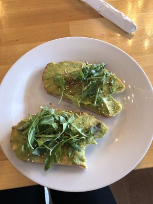 Avocado toast w/o eggs at Earth Cafe in Myrtle Beach