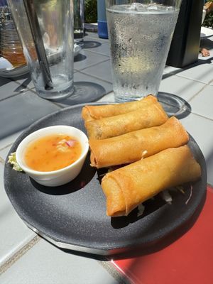 Veggie Spring Rolls with marinated shiitake mushrooms and noodles   at Jingu House in San Antonio