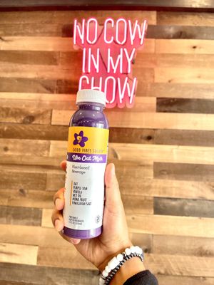 Of course can’t have Spotless without the Ube Oat Mylk! So bomb.  #Veganuary at Spotless Burgers in Glendora