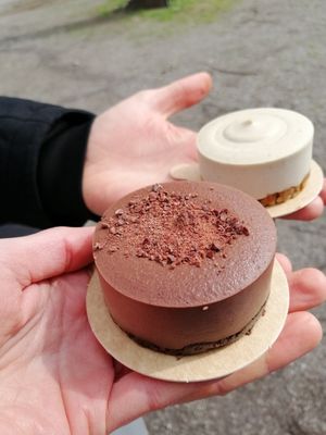 Chocolate and cheese cake at FrohNat - DessertX in Freiburg