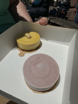 Mango and raspberry cheesecakes  at FrohNat - DessertX in Freiburg