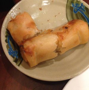 veggie springrolls at Vegetarian Dim Sum House in New York City