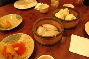 Different Dim Sums at Vegetarian Dim Sum House in New York City