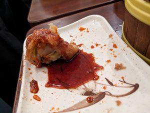 Inside of the napa roll. at Vegetarian Dim Sum House in New York City