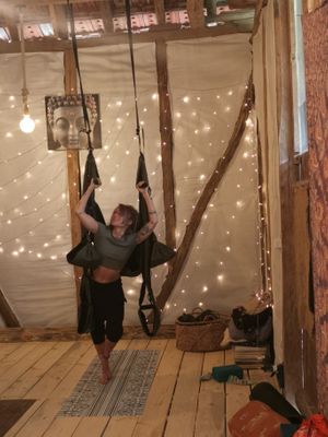 Aerial Yoga Practice  at RisingSoul Retreat in Tryavna