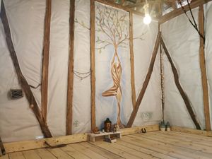 Artwork in Yoga Barn  at RisingSoul Retreat in Tryavna