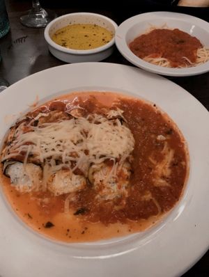 Vegan Eggplant Rollatini w/ angel hair pasta  at MonAlyssa in Point Pleasant