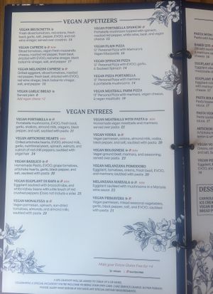 menu  at MonAlyssa in Point Pleasant