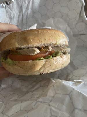 Avocado tomato sausage egg and cheese (sub egg for chick’n) at OCA Mocha in Halethorpe