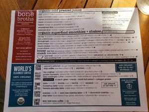 Juices, smoothies, shakes, and coffee at TownHall in Columbus