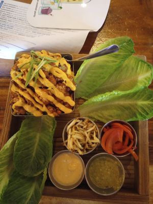 Buffalo cauliflower lettuce wraps at TownHall in Columbus
