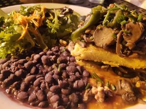 Polenta stack at Bit & Spur in Springdale