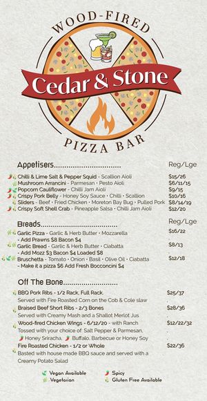   at Cedar & Stone Wood-fired Pizza & Coffee in Wellington Point