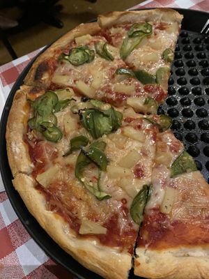 Jalapeño pineapple   at Prince Pizzeria in Saugus