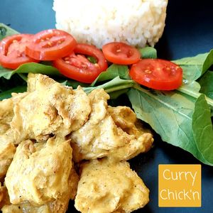 Vegan curry sauce chickun at The Vegan Regime in Istanbul