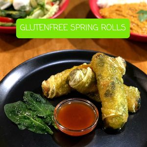 Gluten free Vietnamese spring rolls at The Vegan Regime in Istanbul