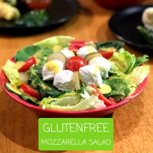 Gluten free mozzarella salad at The Vegan Regime in Istanbul