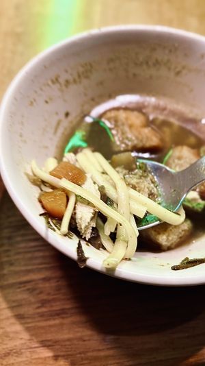 Not the best photo, but a nice mix of veggies and noodles and chicken chunks at The Vegan Regime in Istanbul