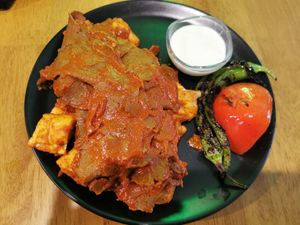 Iskender kebab at The Vegan Regime in Istanbul