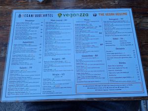 Menu (big!!!) at The Vegan Regime in Istanbul