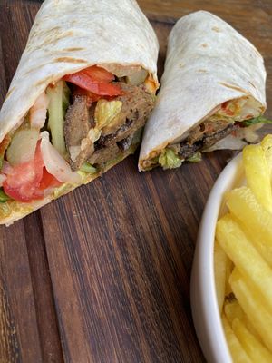 Döner wrap with fries  at The Vegan Regime in Istanbul