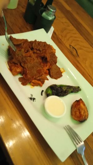 No we didn't eat from it yet, the bread is under the seitan. at The Vegan Regime in Istanbul