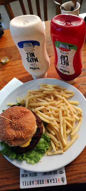 Bacon & Cheese Steak Burger - the best ever!!! 😋 at The Vegan Regime in Istanbul