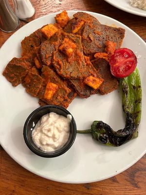 Iskender kebab  at The Vegan Regime in Istanbul